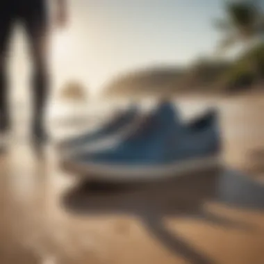 O'Neill Surf Shoes in Action O'Neill surf shoes in action on the beach, demonstrating their functionality in surfing conditions