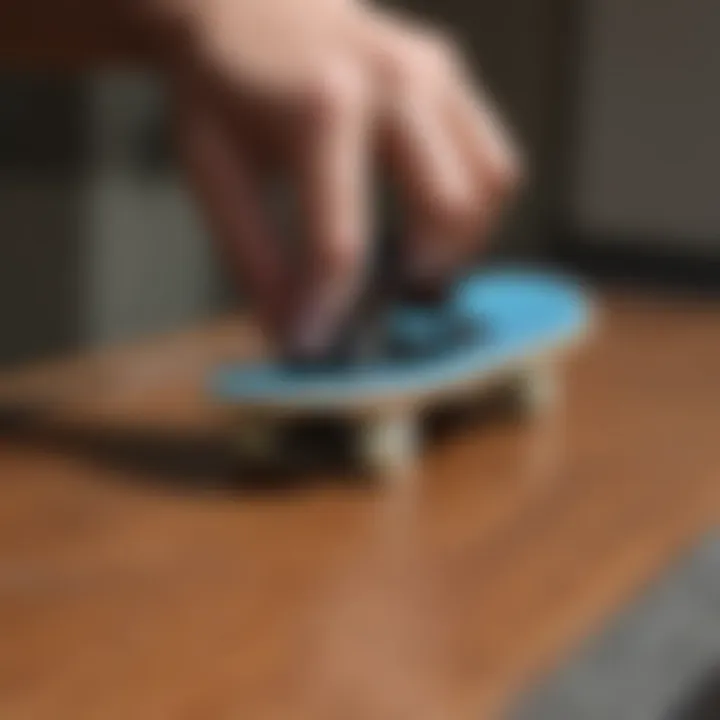 Application of griptape on a penny board