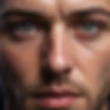 The Duality of Emotion: Fear and Focus A close-up of a face reflecting fear and focus