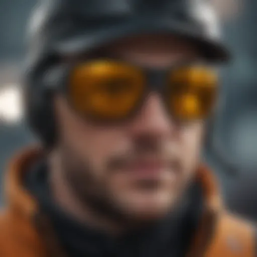 Close-up of polar sunglasses showing advanced lens technology