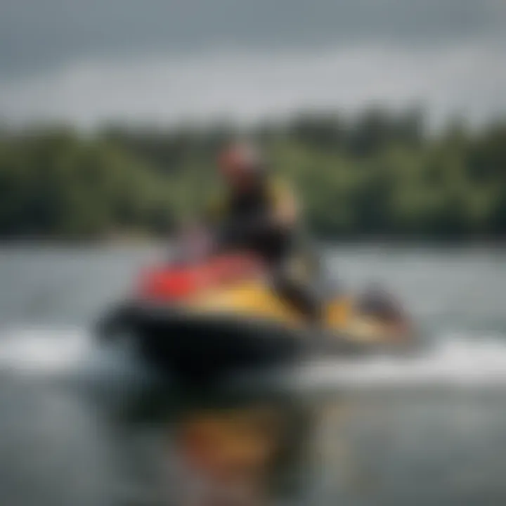 A Sea-Doo rescue sled in action during a water rescue operation demonstrating functionality and effectiveness