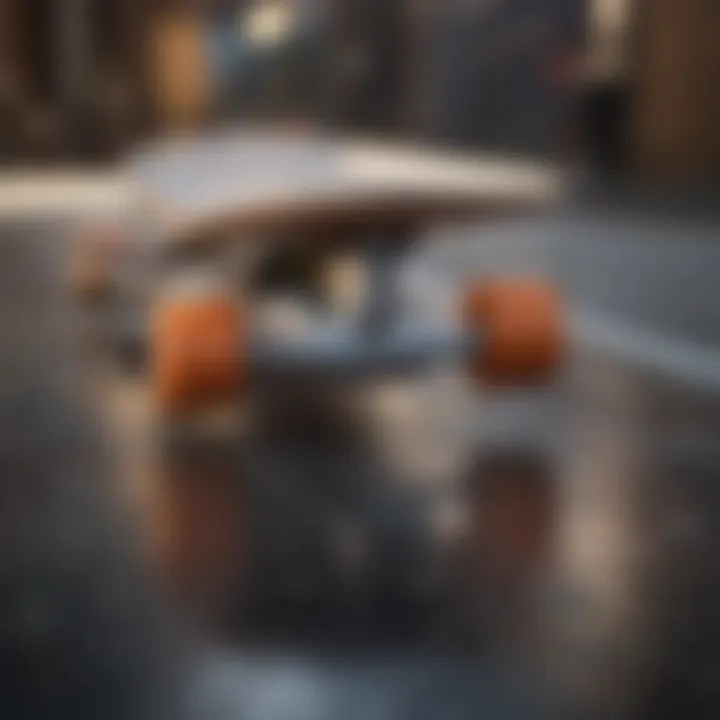 Skateboard on a slick surface illustrating skate slip