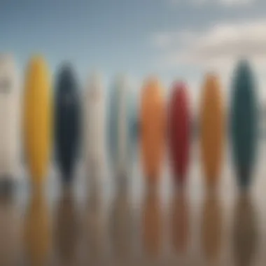 Visual representation of different surf styles and their corresponding recommended surfboard lengths.