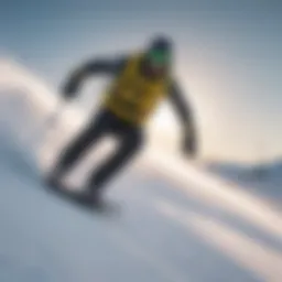A sleek electric skiboard gliding down a snowy slope