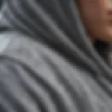 Close-up of XS hoodie fabric showcasing texture
