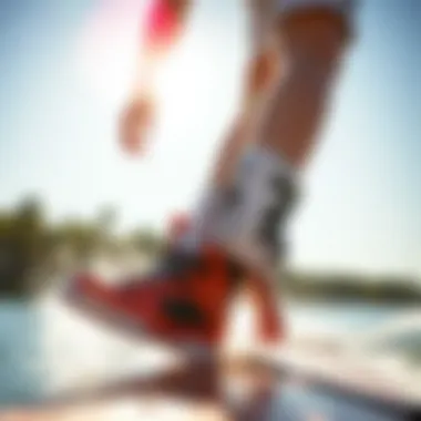 Challenges of Ill-Fitting Wakeboard Boots Rider experiencing challenges with ill-fitting boots