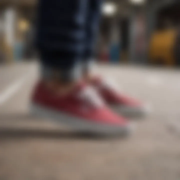 Vans Authentic Sneakers being worn during a skateboarding session