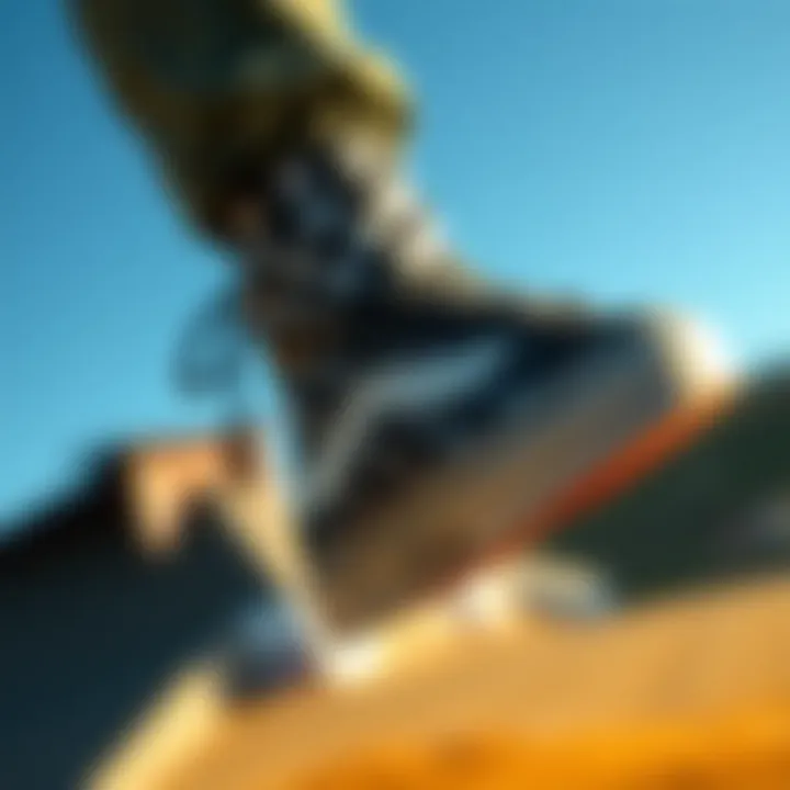 Performance in Extreme Sports Vans Checkerboard High worn in an extreme sports setting, displaying its functionality