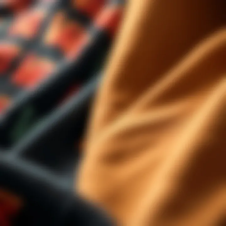 Quality Fabrics of Vans Apparel Close-up of high-quality fabrics used in Vans clothing lines.