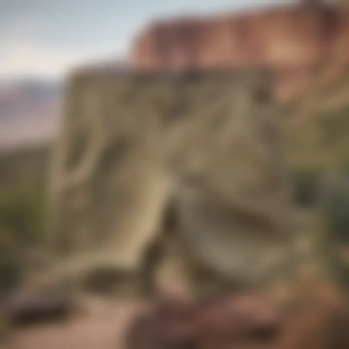 Vans khaki shorts displayed in a natural outdoor landscape