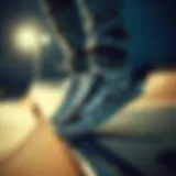 Vans Old Skool Checkered shoes on a skateboard ramp