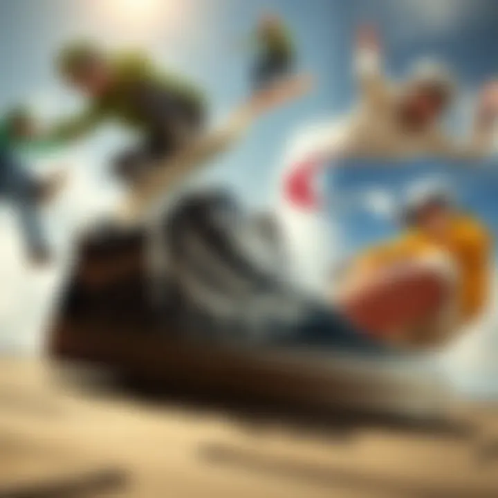 Vans Old Skool in Extreme Sports Culture A collage of extreme sports featuring Vans Old Skool