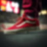 Vans Old Skool Racing Red sneaker showcasing its vibrant color and sleek design.