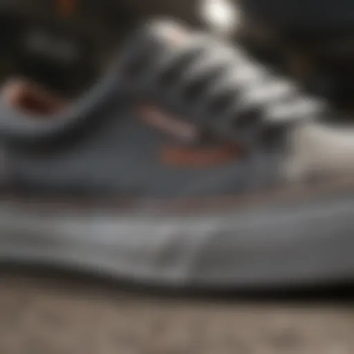 Close-up view of Vans strap shoe design showcasing innovative materials