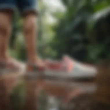 Athlete wearing Vans Tropical Slip-Ons during an extreme sports activity