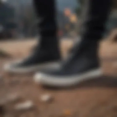 Vans Ultrarange Exo Hi Black in an outdoor setting demonstrating its versatility