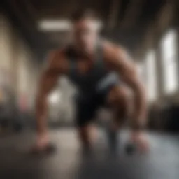 Runner demonstrating weight training technique