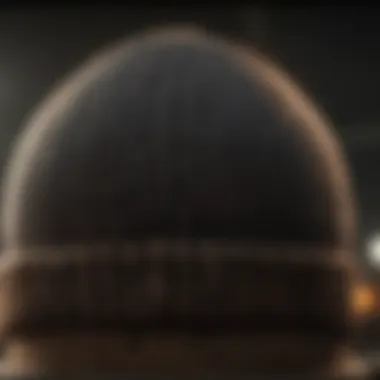 A close-up view of beanies emphasizing their fabric and craftsmanship.