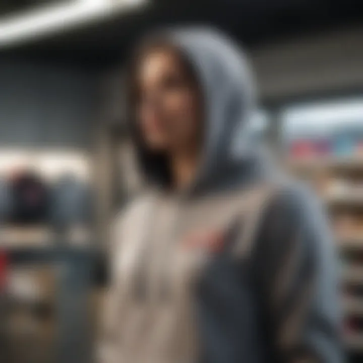 Cozy and stylish hoodie displayed on a mannequin in a retail store.