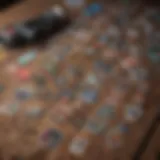 A vibrant collection of stickers displayed on a wooden table