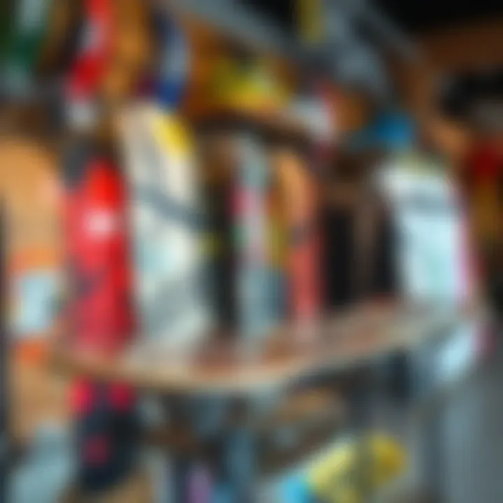 Quality skateboard display in a local shop