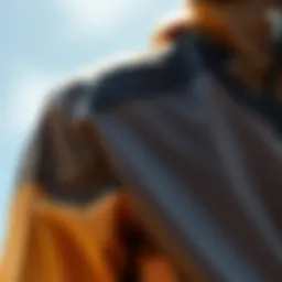 Close-up of windbreaker fabric showcasing breathability and water resistance