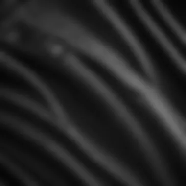 Fabric Quality of Champion Sweatpants Close-up view of the fabric of black Champion sweatpants, highlighting texture and quality.
