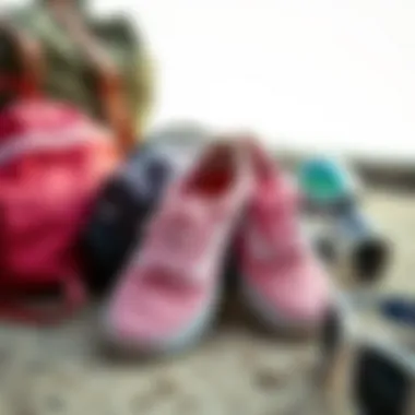 Lifestyle Accessories with Pink and White Vans Pink and white Vans displayed with lifestyle accessories