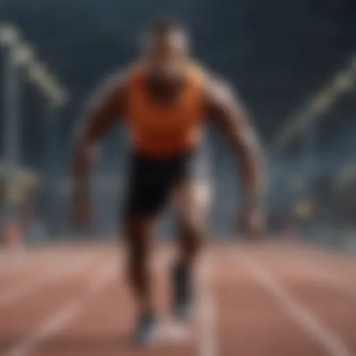 Athlete sprinting on a track