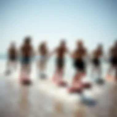 Skimboarding Community Culture A group of skimboarders enjoying a day at the beach