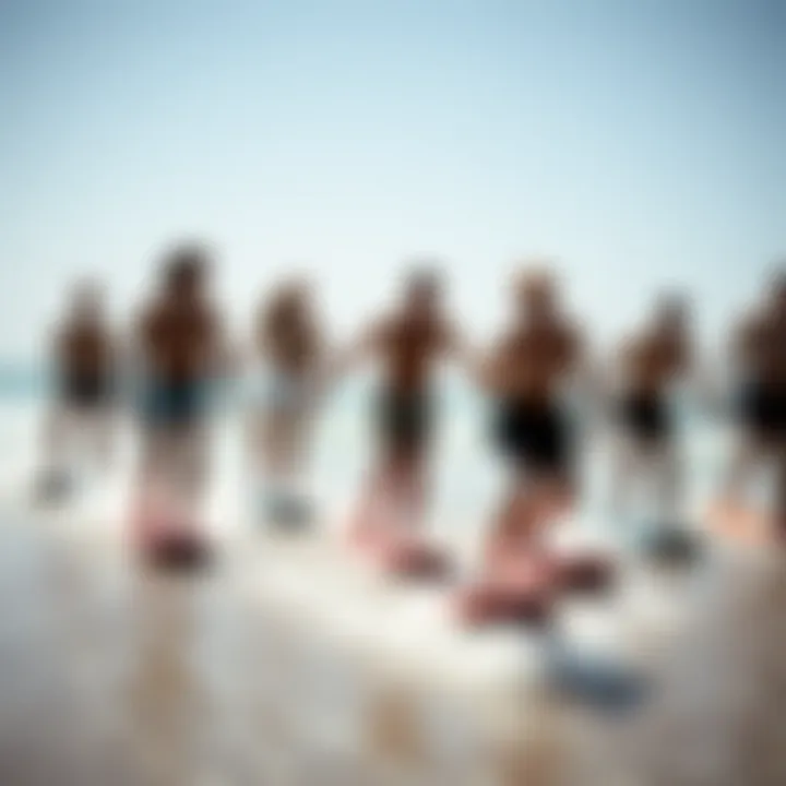 Skimboarding Community Culture A group of skimboarders enjoying a day at the beach