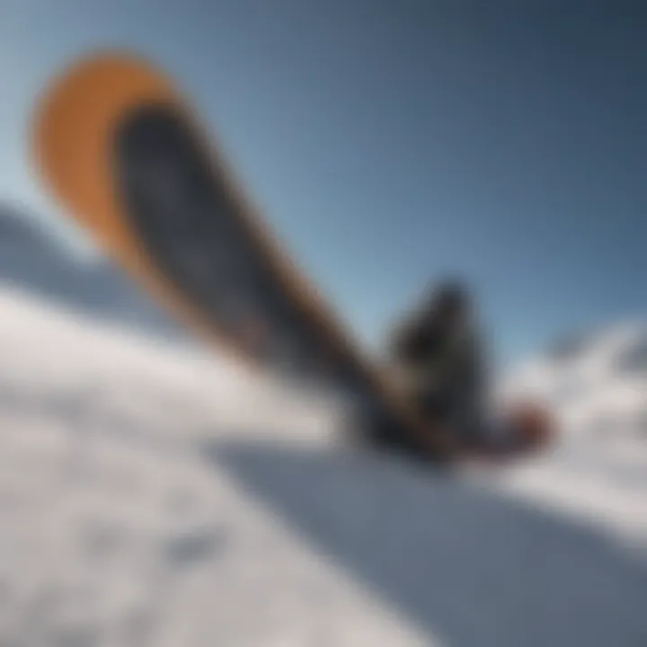 Detailed view of a zero camber snowboard showcasing its unique profile