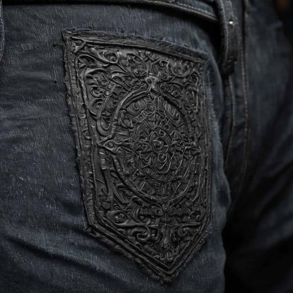 Black painted patch men's jeans main image 0