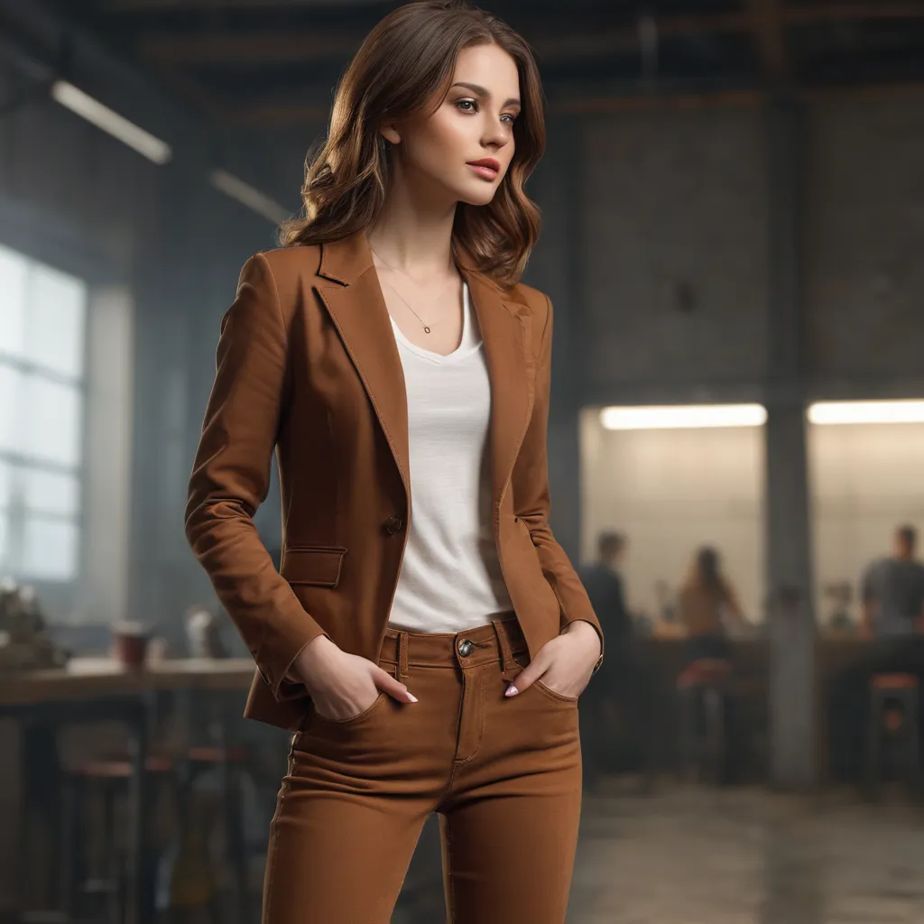 Woody Brown Pant style Straight Georgette