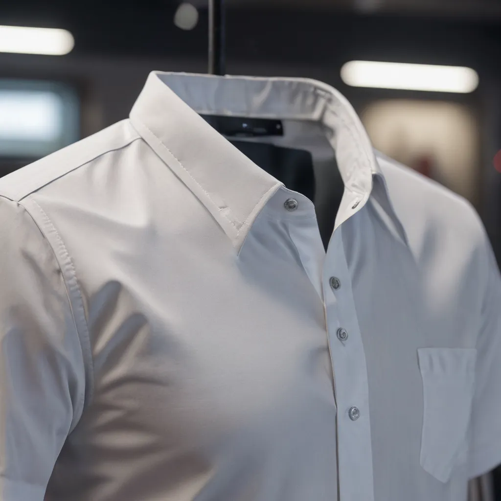 Mens White Embroidered Short Sleeve Button-Up Shirt main image 0